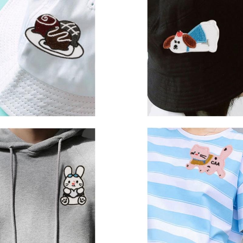 8 Pcs Cartoon Animal Embroidered Patches Rabbits Iron On Patches Repair Patches Dogs Sewing Patches for Clothes Bag