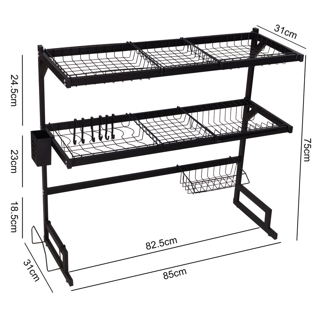 Kitchen Storage Shelf Above The Sink Bowl Draining Rack Multifunctional Dish Knife Rag Spoons Sink Rack Set  Organizer Kitchen