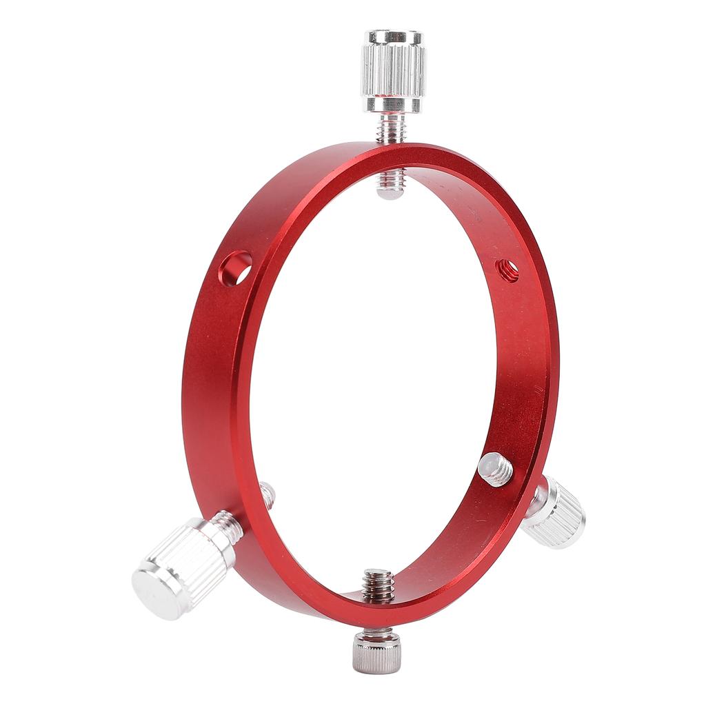 Telescope Guiding Scope Ring with M6 Screw 1 4 Inch Screw Red Aluminum Alloy Six Point Guiding Scope Hoop for 80‑100mm