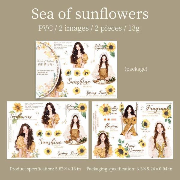 

Наклейки из ПВХ с цветочной тематикой для арт-девушек, 6 стилей, ненужный журнал «сделай сам», принадлежности для скрапбукинга, принадлежности для ведения журналов