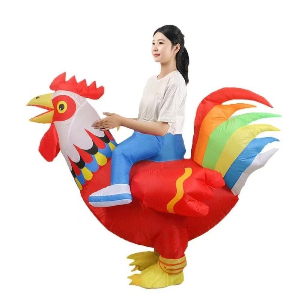 Parent-Child Halloween Chicken Inflatable Costume for Festival Party