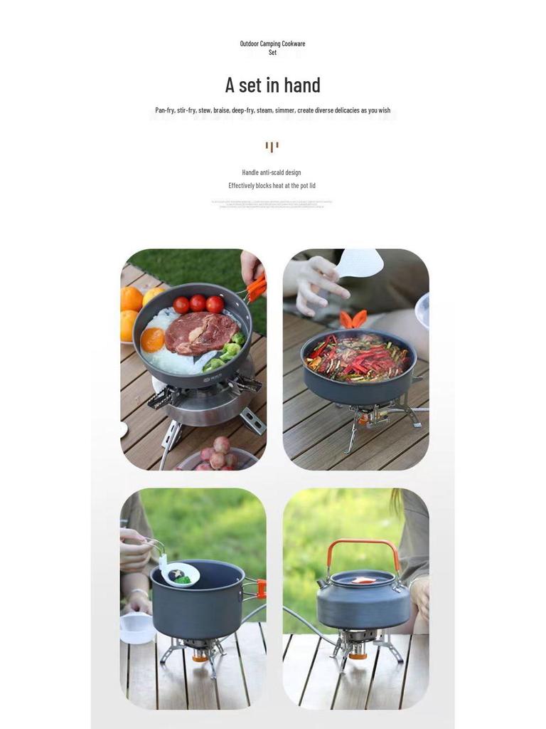 Borsa per riporre set da cucina da esterno: Organizzatore Pieghevole per Utensili, Pentole, Bollitore, Padella, Pentola per Zuppa e Accessori per Fornelli.