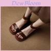English Style Retro Ladies Flat Sandals With Rubber Sole For Summer Casual Wear