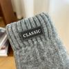 Daily Thickened Fleece Knitted Gloves Windproof Coldproof All Finger Gloves Solid Color Warm Gloves for Women Men