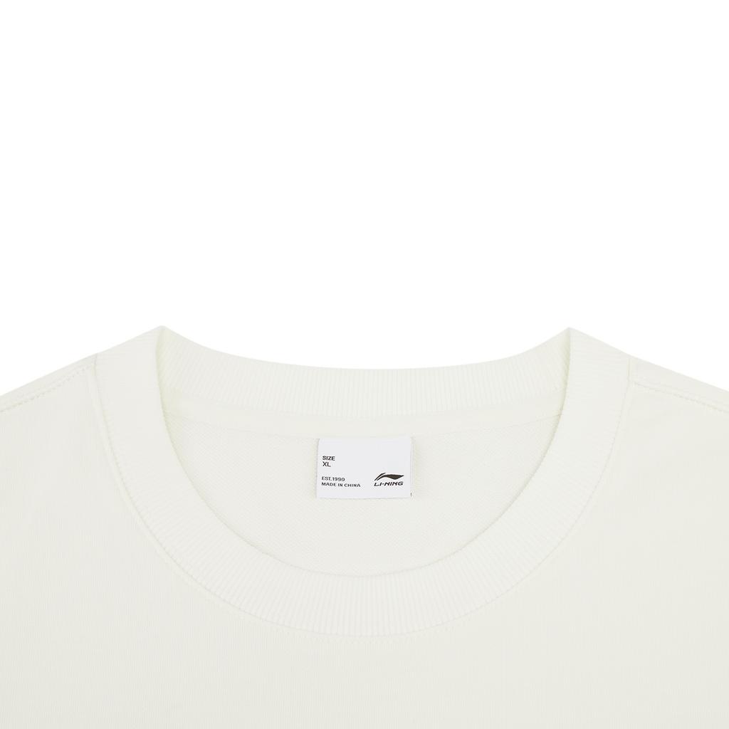 Li Ning Sports Lifestyle Series Loose Fit Round Neck Graphic Print Couple Sweatshirt Unisex sweatshirt AWDW377-4