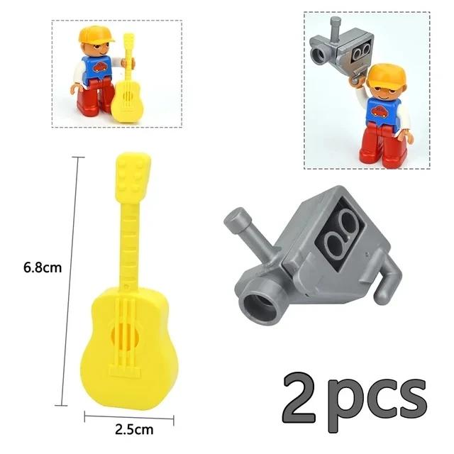 Store byggeklosser Slide Swing Seesaw Park Lekeplass Series Large Pillar Murstein Barn Barn Pedagogisk Leke Kompatibel Duploe
