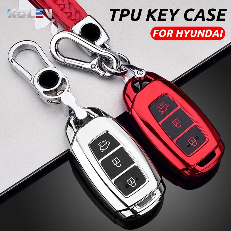 Soft Tpu Car Remote Key Case Cover Shell Fob For Hyundai Ix35 I30 Kona Solaris Encino Azera Grandeur Accent Fe Tm Santa Palisade