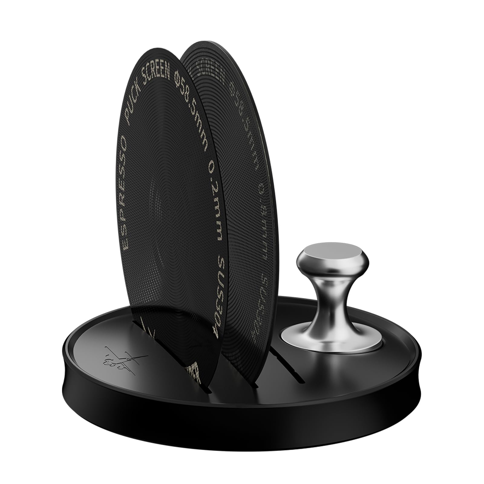 

Reusable Espresso Espresso Pack Magnetic Absorbent for 58mm MHW-3BOMBER 58.5mm Filters, 2-Piece Set, Titanium-Plated Screens, 0.2mm + 0.8mm + Mat,