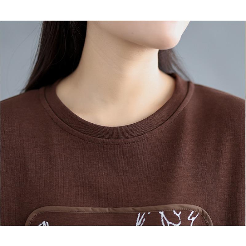 Dimanaf 2025 Spring Women Plus Size Pullover Long Sleeve Tops Tees O-Neck Casual Lady Loose Shirt Solid Oversize