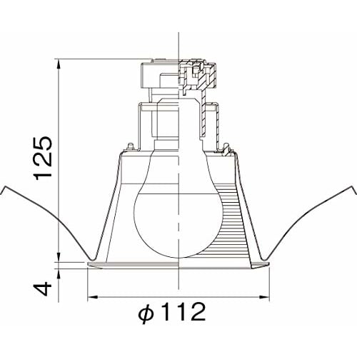 Toshiba Downlight Embedded Hole 100mm M Type (General Type) E26 Base Pure White with Baffle (Lamp Sold Separately) LEDD28003