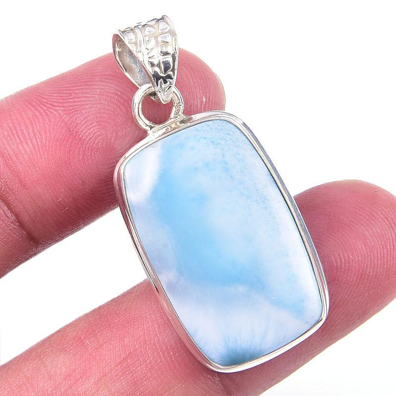 

Natural Republic Larimar Gemstone 925 Solid Sterling Silver Pendant 1.50 o8o21
