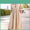 Cotton Linen A Line Dress With Pockets For Casual Travel And Daywear