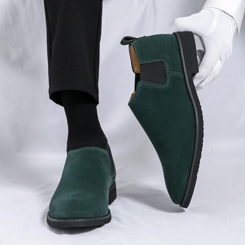 Fashion 38-48 Men's Autumn Winter Shoes Formal Chelsea Boots Top Quality Suede Leather Dress Business Shoes for Men Boots Ankle Boots