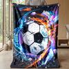 Soccer Ball Energy Burst Theme blanket Lightweight Warm Flannel Blanket Decorative Throw Blanket for Home Decoration