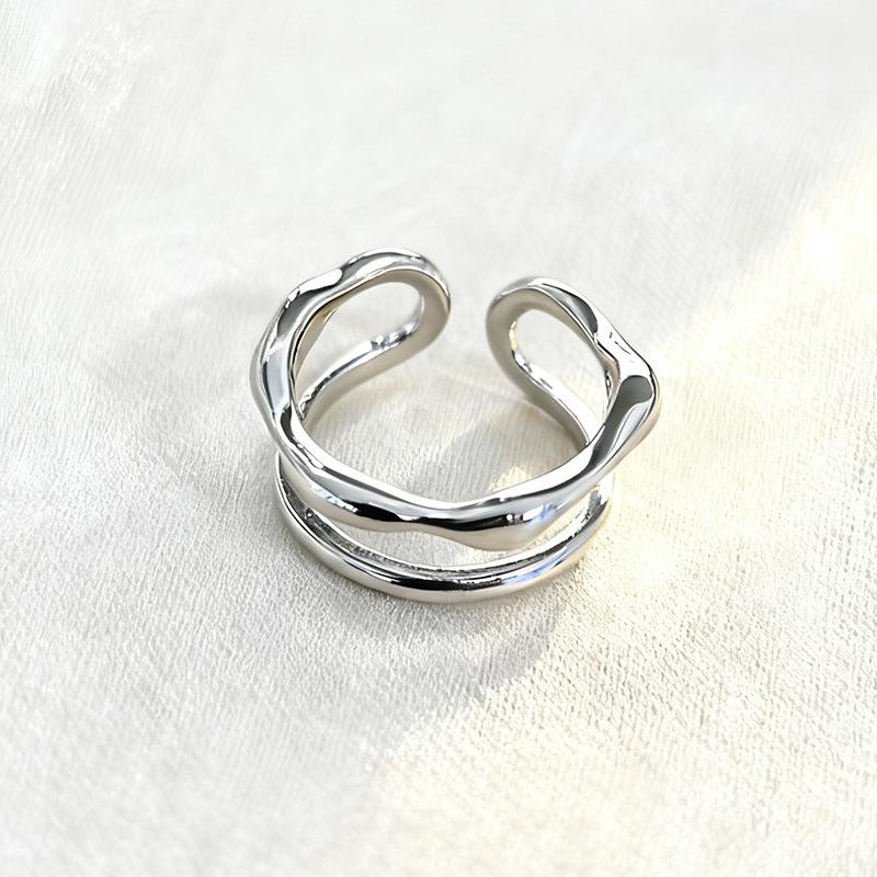 

925 Silver Line Chrome Rings For Women Engagement Rings Elegant Luxury Jewelry Beautiful Accessories Jewellery Prevent Allergy серебряный
