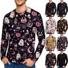 Halloween All Over Print T Shirt,   Cute Pumpkin Graphic Tee for Women Men
