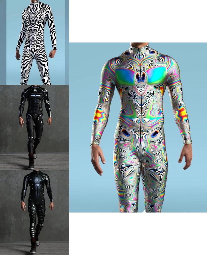 Halloweenský 3D digitálně potištěný body pro dospělé na cosplay a kostýmové párty
