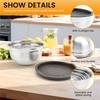 Aug. 5 Pcs Mixing Bowl,Stainless Steel Stackable Salad Bowl With Airtight Lid,Serving Bowl For Kitchen Cooking Baking,Etc
