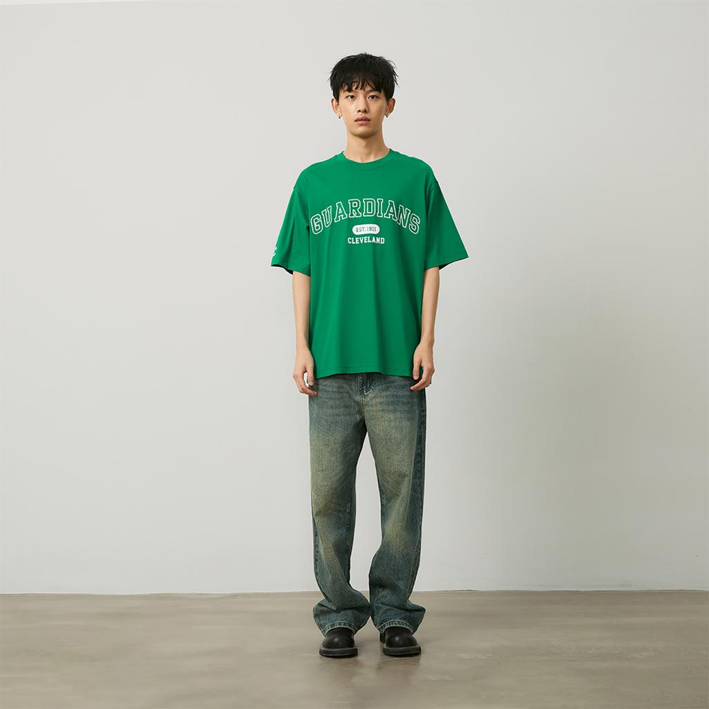 New MLB College Style Series T Shirts Unisex Green 3ATSV0243-45GNP