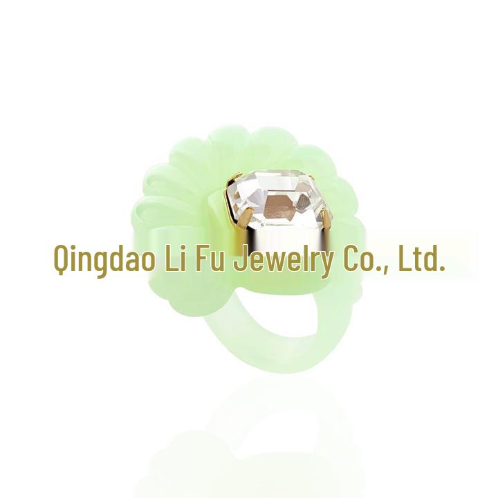 

Трансграничный ветер: Европейский и американский стиль Минималистичное кольцо из смолы в виде улитки и раковины с текстурой драгоценного камня