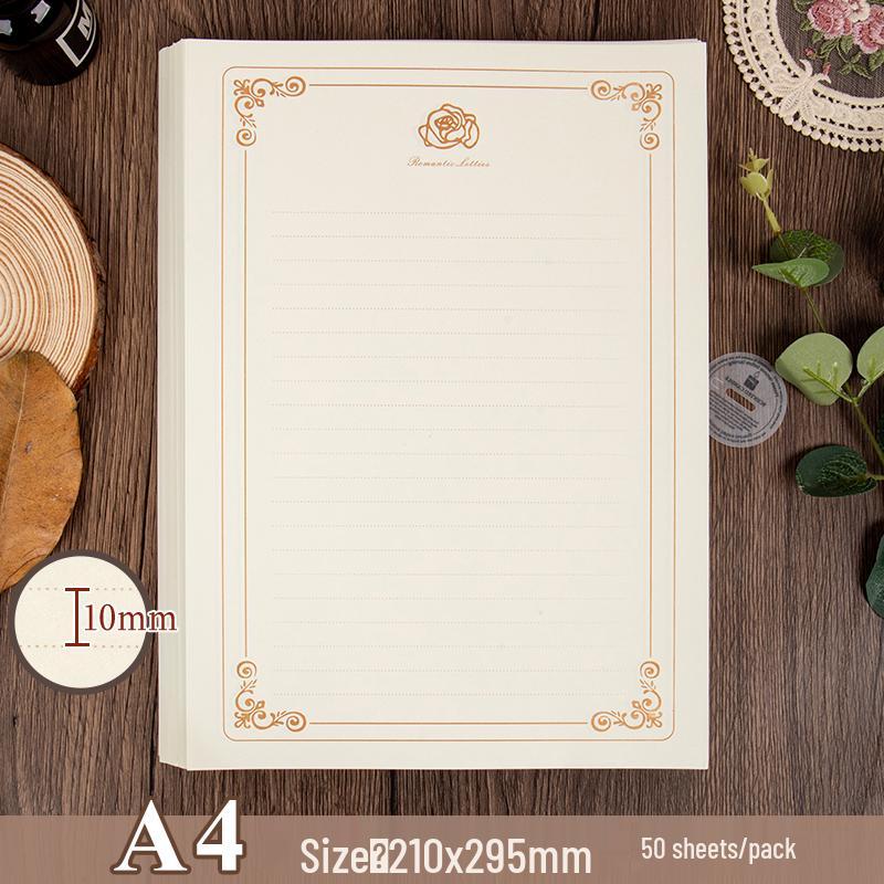 Retro Kraft Paper Love Letter Set - A4/A5/B5 Lined Stationery for Students