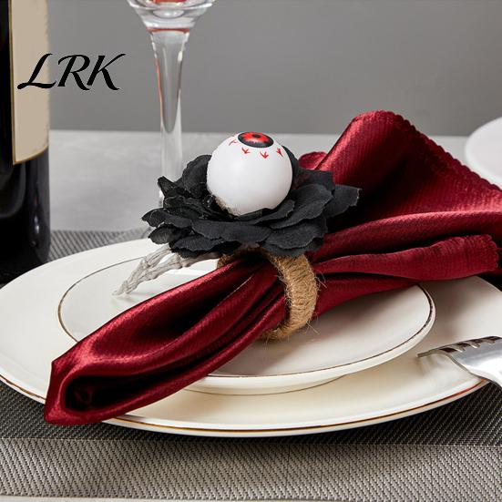 Holiday Table Setting Decor Halloween Napkin Ring, Pumpkin, Eyeball, Spider, Skull Holder Durable Rings for Dinner Decor, Party Supplies Ring