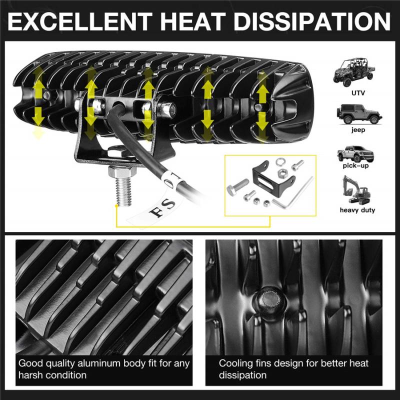 1Pc 72W Spot Led Off-Road Work Light 12V For Boat Truck Driving Atv Ute 4Wd Suv