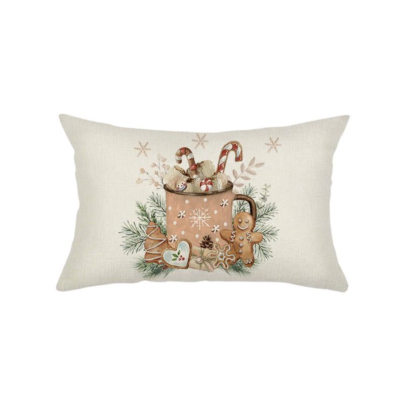 

Christmas Pillow Cover with Colorful Christmas Tree and Snowman Pattern Sofa Bedside Decoration Cushion Cover 30 * 50Cm (excluding pillow core)