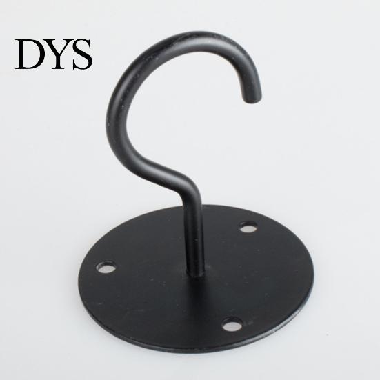 Flower Basket Hanger 1 Set Wall Mount Hook Anti-rust Sturdy Strong Load-bearing Non-falling Hanging Things Ceiling Wrought Iron for Home