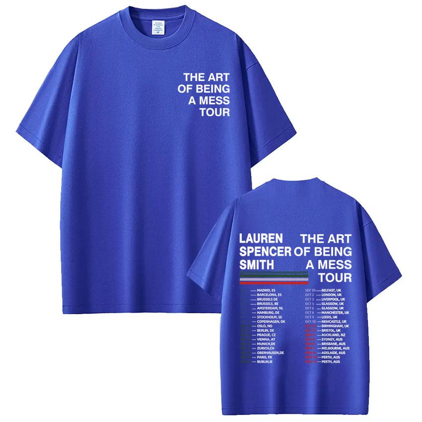 Lauren Spencer Smith The Art of Being A Mess Tour Vintage Tees Men Women Fashion Loose T-shirt Cotton Casual T-shirts Fan Gifts