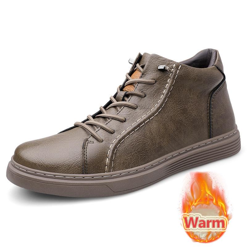 Fashion Men Sneakers Elevator Shoes Hidden Heels Leather Board Shoes Heightening 6CM Increase Casual Sports Height Shoes Big Size 36-46