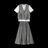Lyocell Faux Two-Piece Casual Set