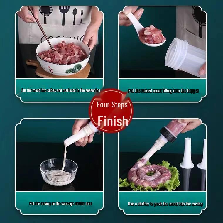 Manual Plastic Enema and Sausage Making Hand-Push Kitchen Tool