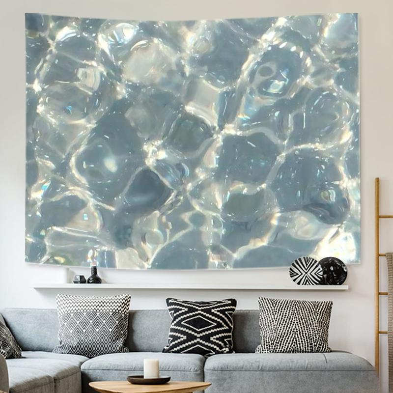 Dreamy Water Ripple Tapestry Polyester Wall Hanging For Bedroom Dorm Decor Includes Free Accessories Tapestry Gift for Friend 100X70CM