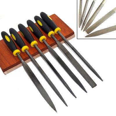 6pcs Small Wooden Rasp Set Flat Round Square Triangle Halbrund Needle Files New