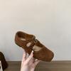 Retro Mary Jane Einzel-Schuhe aus Wildleder mit flachem Boden Damenschuhe 2025 neu Herbst Rock Ballett Abendschuhe