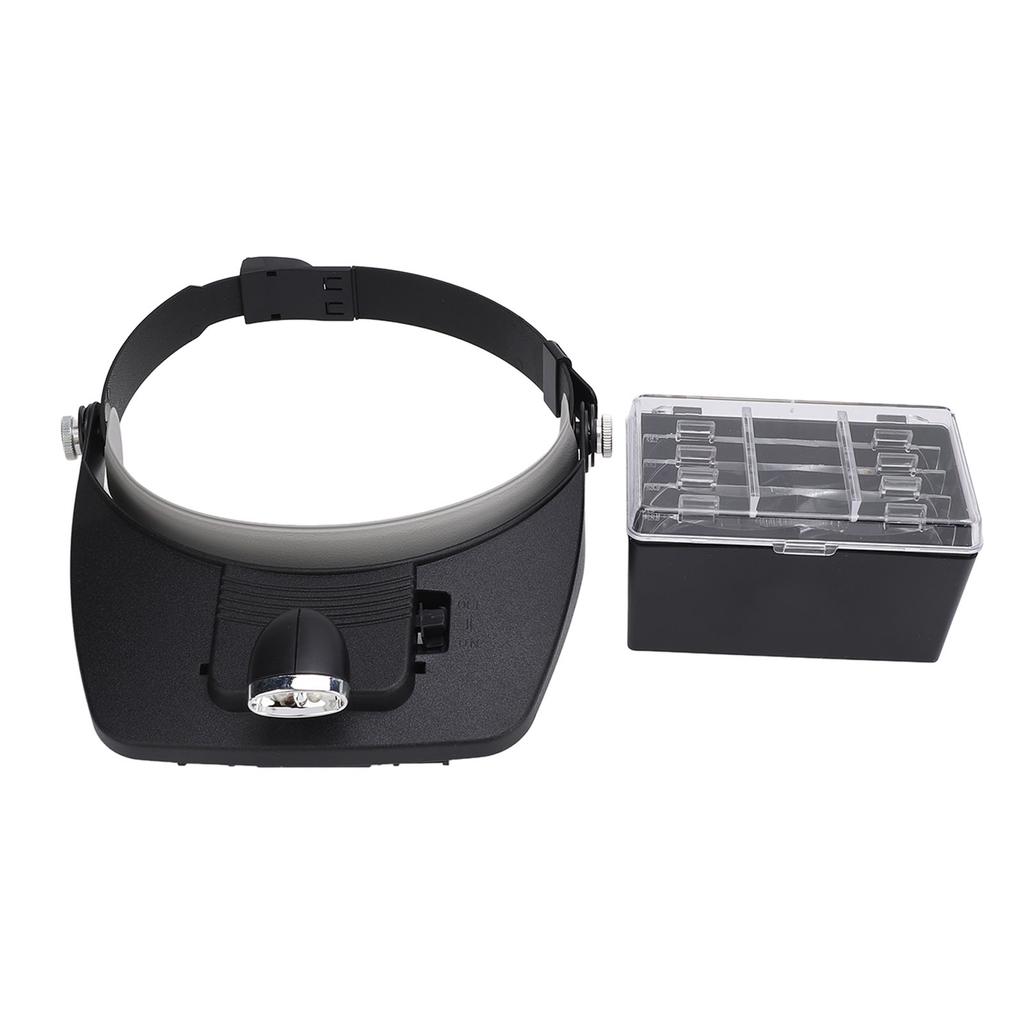 Headband LED Magnifying Glass 1.2X 1.8X 2.5X 3.5X 4 Lens 2 LED Lights Adjustable Angle Head Mount