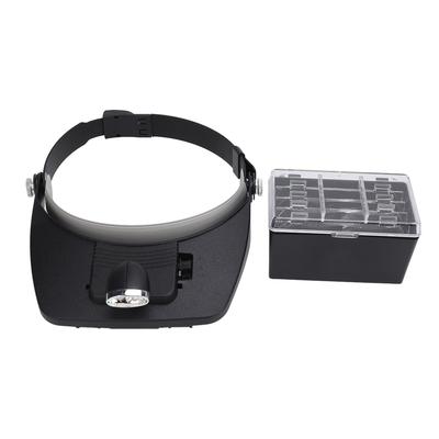 Headband LED Magnifying Glass 1.2X 1.8X 2.5X 3.5X 4 Lens 2 LED Lights Adjustable Angle Head Mount