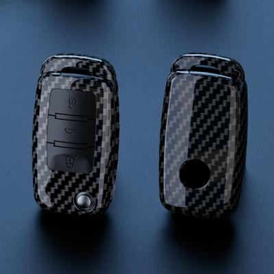 Capa de chave de carro de fibra de carbono ABS para VW Volkswagen Polo Tiguan Passat B5 B6 B7 Golf 4 5 6 MK6 Jetta Lavida Skoda Octavia Seat