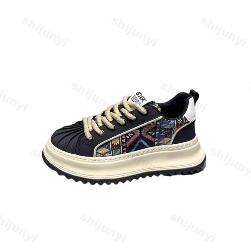 Fashion Mixed Colors Men Casual Shoes 2025 Autumn New Sneakers Pu Leather Anti Slip Outdoor Comfortable Lace Up Platform Running Shoes