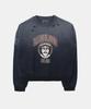 BADBLOOD Workshop Print Distressed Sweatshirt - Navy