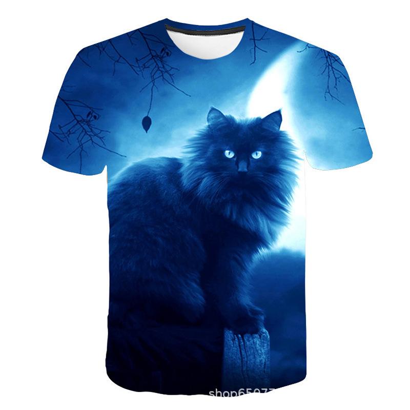 Summer Round Neck 3D Animal Print Top Fashionable Casual Short Sleeved Men's T-shirts