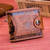 Vintage Men's Wallet Magnet Hook Three Fold Wallets For Man Made Of Natural Leather Compartment Purse Men Famous Brand