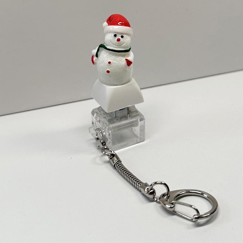 Christmas Themed Keyboard Keychain Stress Relief Toys Keychain Fidget Keyboard Clicker Button Key Chain Bag Charm Pendant