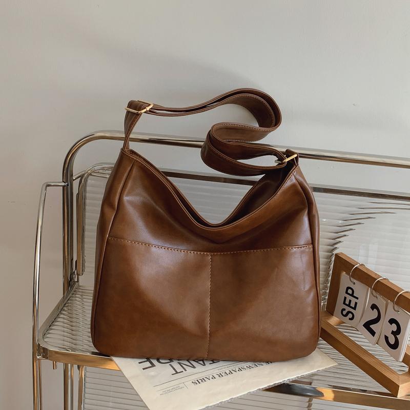 

Женская сумка через плечо большой емкости, сумка через плечо, мягкая кожаная сумка-тоут жёлтый/коричневый