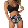 Two Piece Swimsuit For Women High Waisted Sexy Bathing Cross Push Up Bra Bikini Floral Print Wrap Swim Bottom