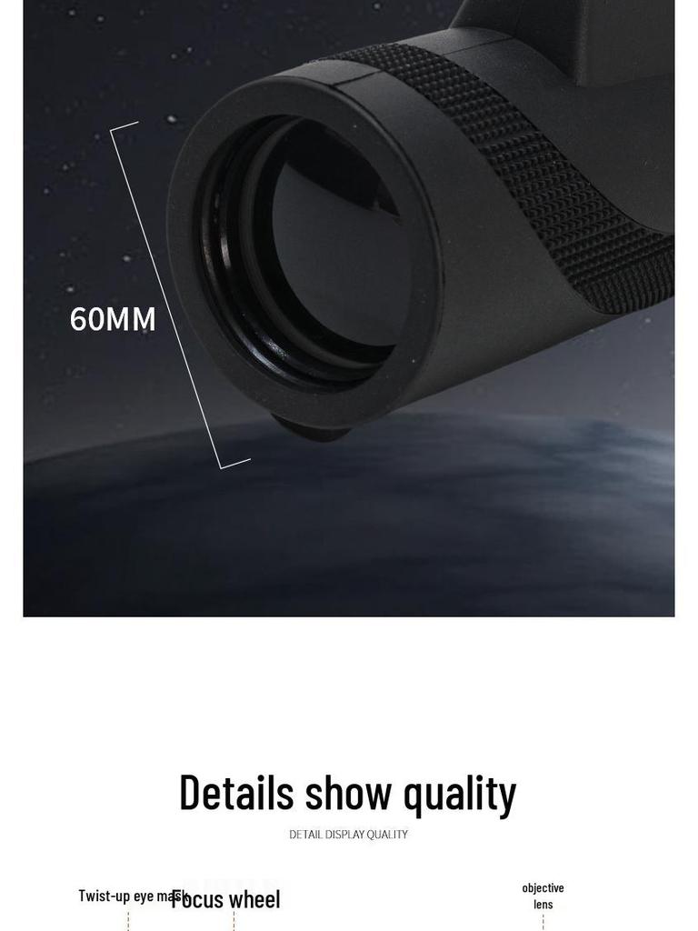 Portable HD Handheld Monocular Telescope for Night Vision and Low Light Photography