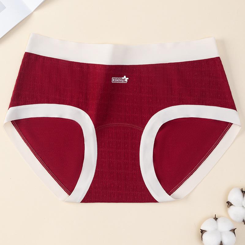 Ladies Spring and Autumn Pure Cotton 10A Antibacterial Extension Crotch This Year Festive Underwear