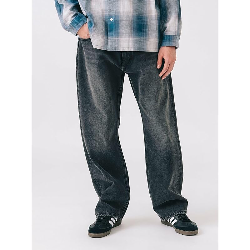 [Beams Heart] Jeans Loose Straight Denim Pants Men's BLACK L