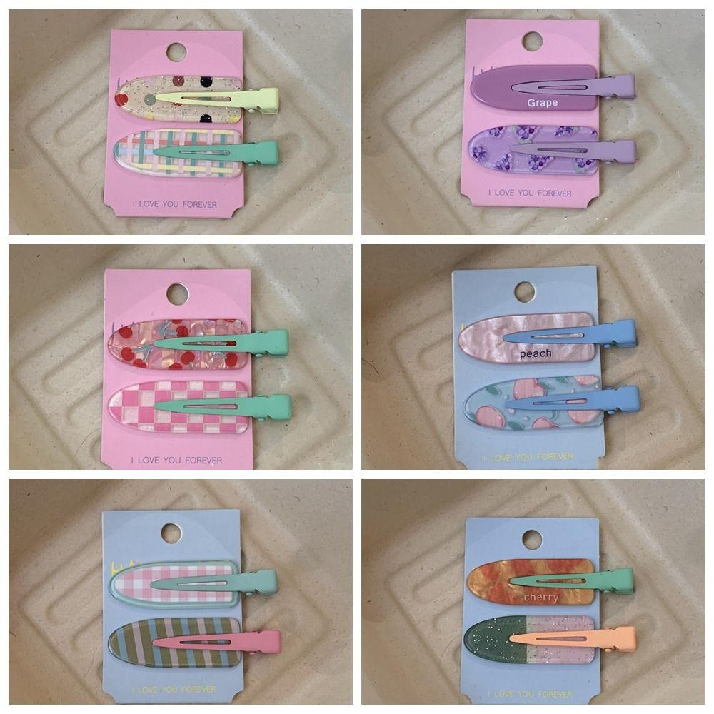 Geometry Fruit Hairpin Duckbill Clip Makeup Hair Clip Simple Traceless Hairpin  Daily